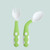 Baby Spoon Fork Set Kids Bendable Training Utensils Self-feeding Learning Tableware, Green