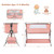 Babyjoy Baby Bed Side Crib Portable Adjustable Infant Travel Sleeper Bassinet Peach