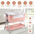 Babyjoy Baby Bed Side Crib Portable Adjustable Infant Travel Sleeper Bassinet Peach