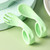 Kangqi 1 Set Offset Spoon Food Grade Adorable Appearance Adaptive Eating Aid Right Hand Learn Eat Baby Fork Spoon Set For Family