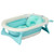 Kinbor Foldable Baby Bathtub - Baby Temperature Bathtub W/ Ridge Protection Soft Cushion & Pillow For Newborn, Green