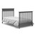 Storkcraft Petal Mini 4-in-1 Convertible Baby Crib With Mini Crib Mattress, Gray