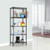 5-shelf Shelving Storage Unit Metal Shelving Wire Rack Kitchen Storage Shelf Rack For Garage Shelf Kitchen Appliance Storage Changeable Assembly Floor Standing Carbon Steel Storage Rack Black