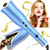Duomishu Auto Hair Curler Automatic Curling Iron Wand With Dual-voltage,4 Temp & Timer, Beach Waves Rotating Barrel Curling Wands Set
