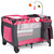 Costway Foldable Travel Baby Playpen Crib Infant Bassinet Bed Mosquito Net Music W/ Bag Pink