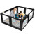 Kinder King Baby Playpen Extra Large Playard For Toddler Kids Activity Center With 2 Gates Soft Breathable Mesh Infant Fence W/anti-slip Base Indoor And Outdoor, Black