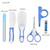 6pcs Baby Grooming Kits Set Nail Clipper Grooming Brush Nail Scissors Newborn Baby Essentials Gift For Toddler-blue