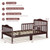Givimo Wooden Toddler Bed Classic Design Wood Bed Frame Two Side Safety Guardrails & Wooden Slat Support For Kids Brown