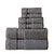 Bergamo 6 Piece Spun Loft Towel Set With Twill Weaving The Urban Port, Charcoal Gray