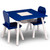 Delta Children 4-piece Toddler Playroom Set, Navy/white