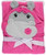Hudson Baby Infant Girl Cotton Animal Face Hooded Towel, Hippo, One Size