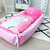 Baby Bed And 100% Organic Cotton Portable Lounger With Animal Print Comes With Baby Bed, Pillow And Blanket(pink Unicorn)