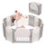 Kofun Baby Playpen, 14-panel Foldable Kids Safety Activity Center Playard W/locking Gate, Non-slip Rubber Bases, Adjustable Shape, Portable Baby Play Yards Design For Indoor Outdoor Use