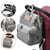 Autolock Zipper Pockets Waterproof Large Capacity Insulated Pockets Backpack Diaper Bag, Grey