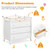 Costway 3 Drawer Baby Changing Table Infant Diaper Changing Station W/ Safety Belt White
