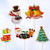 Homemaxs 5pcs Christmas Cake Cupcake Toppers Food Fruit Picks Santa Xmas Tree Sleigh Sticks Cake Decorating Party Supplies
