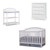 Baby Crib With Changing Table And 4 Drawer Dresser Chest Set In White