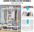 Tribesigns Double Rod Free Standing Closet Organizer, Heavy Duty Clothe Closet Storage With Shelves, Extra Large Wardrobe Clothes Garment Rack, Shelving Unit Capacity 300 Lb, (white)