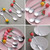 Hemoton 4pcs Stainless Steel Spoons Mixing Spoons Creative Kids Fruit Shaped Spoons