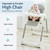 Co-z Portable High Chair For Babies & Toddlers With Removable Tray & Built-in Wheels