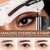 Eyebrow Stamp And Eyebrow Stencil Kit - 1 Step Eyebrow Stamp And Shaping Kit For Perfect Brow, 6 Eyebrow Stamp Stencils Kit, Long-lasting, Waterproof, Brown