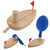Lyumo Water Playing Toy, Balloon Powered Wooden Boat Cartoon Children Water Playing Bathing Toys