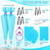 Piping Bags & Tips Set (15 Pcs, Blue) Reusable Pastry Kit For Cake Frosting Decoration By Ecoearth
