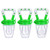 Baby Pacifier Food And Fruit Feeder, Silicone Teether, Green, Small, Medium And Large, 3-12+ Months Old Infants And Toddlers - 3 Pack