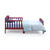 Yipa Wooden Toddler Bed Headboard Modern Children Beds Space-saving Sturdy Platform Easy Assembly Home Bedroom Red Blue