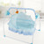 Cncest Blue Cradle,baby Bed Electric Swing For 0-3 Years Old