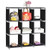 Multifunctional Assembled 3 Tiers 9 Compartments Storage Shelf Black