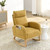 Syngar 28"w Rocking Chair, Mid Century Modern Nursery Rocking Armchair With 2 Large Side Pockets, Upholstered Tall Back Accent Glider Rocker For Living Room, Bedroom, Office, Apartment, Yellow