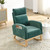 Syngar Velvet Upholstered Rocking Chair With Solid Wood Base And 2 Side Pockets, Mid Century Modern Nursery Rocking Armchair Tall Back For Home Office Living Room Bedroom Balcony, Green