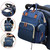 2022new Wzcpcv Diaper Bag Backpack,large Unisex Baby Travel Nappy Diaper Bags With Foldable Crib, Waterproof Baby Bag With Changing Station&usb Charging Port,blue