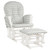 Gymax Baby Nursery Relax Rocker Rocking Chair Glider & Ottoman Set W/ Cushion Grey+white