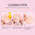 Ochine 3pcs Makeup Remover Pads Reusable Rounds Soft Facial Cleaning Puffs Double-side Washable Makeup Remover Balm Microfiber Multi-function Cleaning Puff