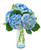 5 Fresh-cut Blue Hydrangea By Arabella Bouquets With A Free, Hand-blown Glass Vase (fresh-cut Flowers)