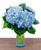 5 Fresh-cut Blue Hydrangea By Arabella Bouquets With A Free, Hand-blown Glass Vase (fresh-cut Flowers)