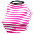 Jlika Baby Car Seat Canopy Cover And Stretchy Nursing Cover - Hot Pink White Stripe