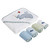 Spasilk Baby Bath Cotton Hooded Terry Towel & 4 Washcloths Set, Blue Whale