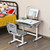 Topbuy Kids Multifunctional Study Drawing Height Adjustable Desk Chair Set With Lamp & Bookstand Gray