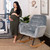Little Seeds Raven Upholstered Rocker, Nursery Furniture, Gray Velvet