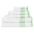 Arkwright 6-piece Bathroom Towel Set, Green Stripes, 2 Bath Towels, 2 Hand Towels, 2 Washcloths, 100% Soft Cotton