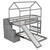Twin Over Twin Bunk Bed With Slide, House Bunk Beds With Stairs, Kids Bunk Beds With Storage Drawers, Wood Twin Bed Frame With Stairs And Roof For Kids Girls Boys, Gray