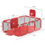 Fufu & Gaga Extra Large Playpen With Basket Hoop For Toddlers, Safety Baby Play Yard Fence, Red