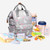 Vbiger Insulated Pockets Large Capacity Zipper Pockets Waterproof Stylish Backpack Diaper Bag, Gray