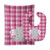Carolines Treasures Bb6952stbu Elephant Pink Gingham Baby Bib & Burp Cloth