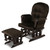 Gymax Glider And Ottoman Cushion Set Wood Baby Nursery Rocking Chair Brown