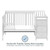 Baby Crib With Changing Table And 6 Drawer Double Dresser Set In Pure White