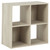 4 Cube Wooden Organizer With Grain Details, Natural Brown